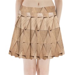 Wooden Triangles Texture, Wooden Wooden Pleated Mini Skirt by nateshop