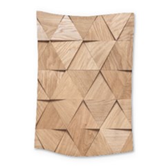 Wooden Triangles Texture, Wooden Wooden Small Tapestry