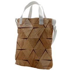 Wooden Triangles Texture, Wooden Wooden Canvas Messenger Bag