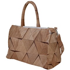 Wooden Triangles Texture, Wooden Wooden Duffel Travel Bag by nateshop