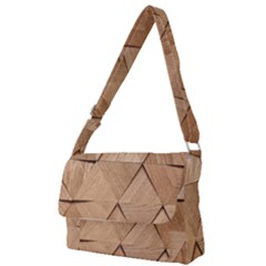 Wooden Triangles Texture, Wooden Wooden Full Print Messenger Bag (s) by nateshop