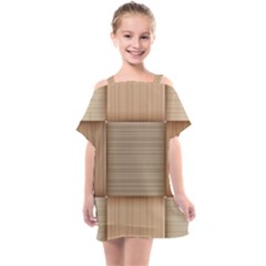 Wooden Wickerwork Textures, Square Patterns, Vector Kids  One Piece Chiffon Dress by nateshop