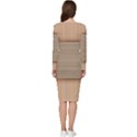 Wooden Wickerwork Textures, Square Patterns, Vector Long Sleeve V-Neck Bodycon Dress  View4