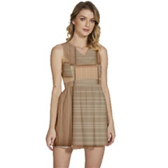 Wooden Wickerwork Textures, Square Patterns, Vector Sleeveless High Waist Mini Dress