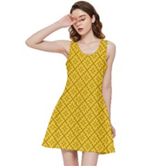 Yellow Floral Pattern Vintage Pattern, Yellow Background, Inside Out Racerback Dress