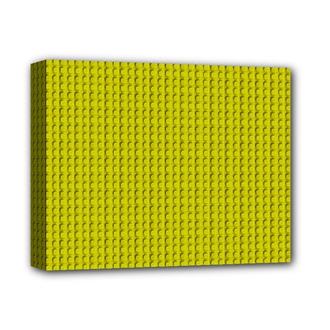 Yellow Lego Texture Macro, Yellow Dots Background Deluxe Canvas 14  X 11  (stretched) by nateshop