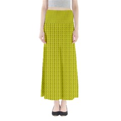 Yellow Lego Texture Macro, Yellow Dots Background Full Length Maxi Skirt by nateshop