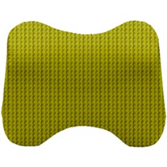 Yellow Lego Texture Macro, Yellow Dots Background Head Support Cushion by nateshop