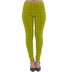 Yellow Lego Texture Macro, Yellow Dots Background Lightweight Velour Leggings by nateshop