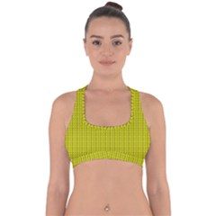 Yellow Lego Texture Macro, Yellow Dots Background Cross Back Hipster Bikini Top  by nateshop