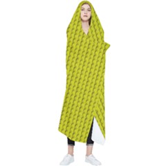 Yellow Lego Texture Macro, Yellow Dots Background Wearable Blanket by nateshop