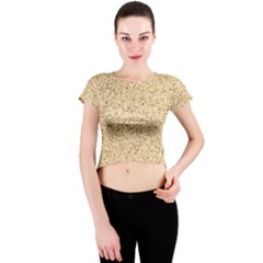 Yellow Sand Texture Crew Neck Crop Top by nateshop