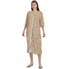 Yellow Sand Texture Women s Cotton 3/4 Sleeve Night Gown by nateshop