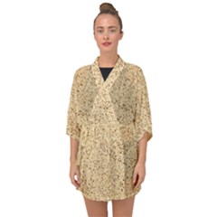 Yellow Sand Texture Half Sleeve Chiffon Kimono by nateshop