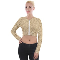 Yellow Sand Texture Long Sleeve Cropped Velvet Jacket by nateshop