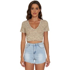 Yellow Sand Texture V-neck Crop Top by nateshop