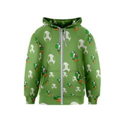 Yoshi Print, Super, Huevo, Game, Green, Egg, Mario Kids  Zipper Hoodie by nateshop