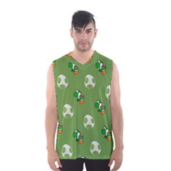 Yoshi Print, Super, Huevo, Game, Green, Egg, Mario Men s Basketball Tank Top