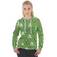 Yoshi Print, Super, Huevo, Game, Green, Egg, Mario Women s Overhead Hoodie