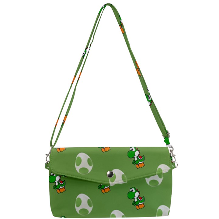 Yoshi Print, Super, Huevo, Game, Green, Egg, Mario Removable Strap Clutch Bag