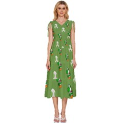 Yoshi Print, Super, Huevo, Game, Green, Egg, Mario V-neck Drawstring Shoulder Sleeveless Maxi Dress by nateshop