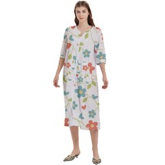 Abstract-1 Women s Cotton 3/4 Sleeve Night Gown