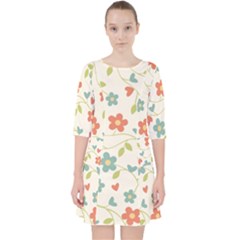 Abstract-1 Quarter Sleeve Pocket Dress