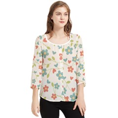 Abstract-1 Chiffon Quarter Sleeve Blouse