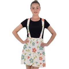 Abstract-1 Velvet Suspender Skater Skirt