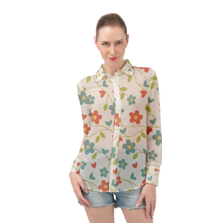 Abstract-1 Long Sleeve Chiffon Shirt