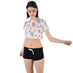Abstract-1 Tie Back Short Sleeve Crop T-Shirt