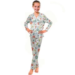 Abstract-1 Kids  Satin Long Sleeve Pajamas Set
