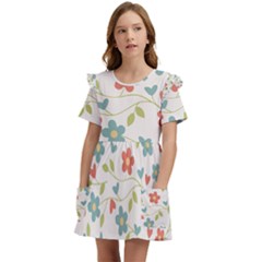 Abstract-1 Kids  Frilly Sleeves Pocket Dress