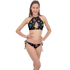 Abstract-2 Cross Front Halter Bikini Set by nateshop