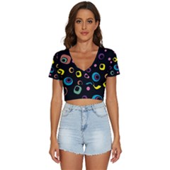 Abstract-2 V-neck Crop Top by nateshop