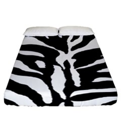 Zebra-black White Fitted Sheet (queen Size) by nateshop
