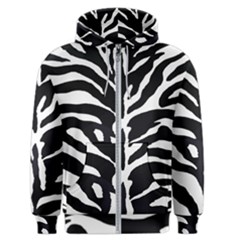 Zebra-black White Men s Zipper Hoodie by nateshop