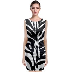 Zebra-black White Classic Sleeveless Midi Dress