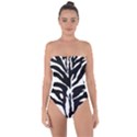 Zebra-black White Tie Back One Piece Swimsuit View1