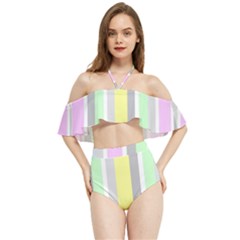 Stripes-2 Halter Flowy Bikini Set  by nateshop