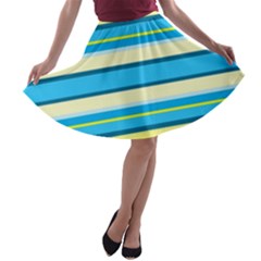 Stripes-3 A-line Skater Skirt