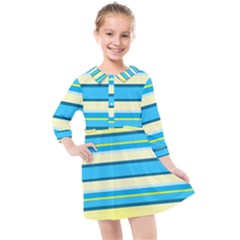 Stripes-3 Kids  Quarter Sleeve Shirt Dress by nateshop