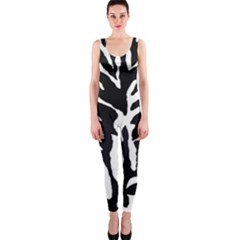 Zebra-black White One Piece Catsuit by nateshop