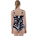 Zebra-black White Twist Front Tankini Set View2