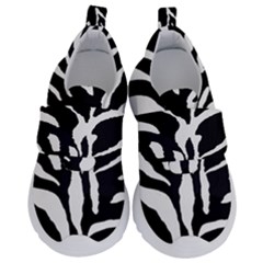 Zebra-black White Kids  Velcro No Lace Shoes by nateshop