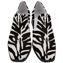 Zebra-black White Women Slip On Heel Loafers