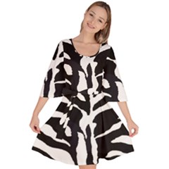 Zebra-black White Velour Kimono Dress by nateshop