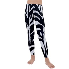 Zebra-black White Kids  Lightweight Velour Leggings by nateshop