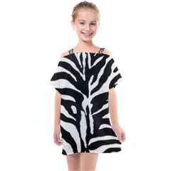 Zebra-black White Kids  One Piece Chiffon Dress by nateshop