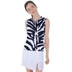 Zebra-black White Women s Sleeveless Sports Top by nateshop